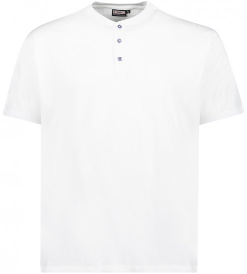 Adamo Silas Regular fit Serafino T-shirt White - T-shirts - T-shirts Homme Grande Taille