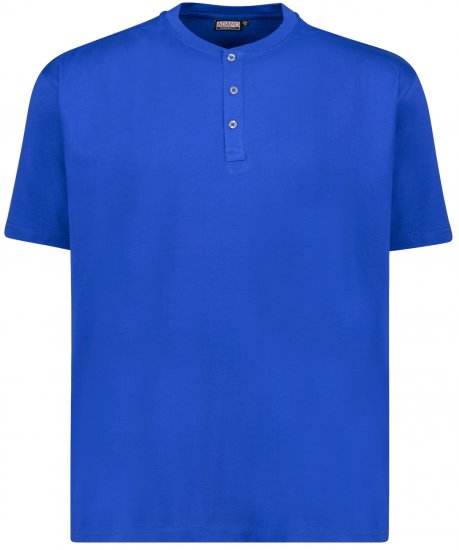 Adamo Silas Regular fit Serafino T-shirt Royal Blue - T-shirts - T-shirts Homme Grande Taille
