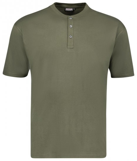 Adamo 139011 T-shirt Serafino Vert olive - T-shirts - T-shirts Homme Grande Taille
