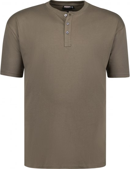 Adamo Silas Regular fit Serafino T-shirt Khaki - T-shirts - T-shirts Homme Grande Taille