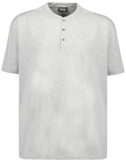 Adamo Silas Regular fit Serafino T-shirt Grey - T-shirts - T-shirts Homme Grande Taille