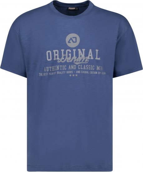 Adamo Sandro Regular fit Slub effect T-shirt Indigo Blue - T-shirts - T-shirts Homme Grande Taille