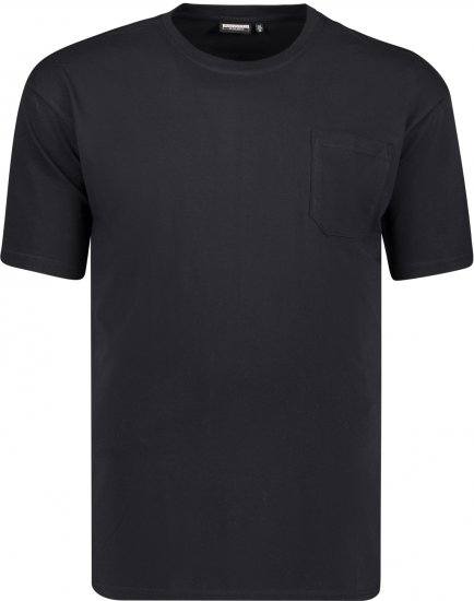 Adamo Kody Regular fit T-shirt with Pocket Black - T-shirts - T-shirts Homme Grande Taille