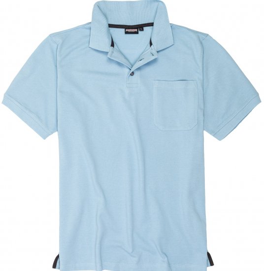 Adamo Klaas Regular fit Polo Shirt with Pocket Light Blue - Polos - Polos homme grande taille