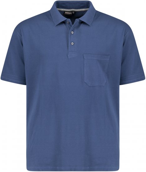 Adamo Klaas Regular fit Polo Shirt with Pocket Denim Blue - Polos - Polos homme grande taille