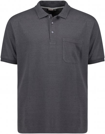 Adamo Klaas Regular fit Polo Shirt with Pocket Charcoal - Polos - Polos homme grande taille