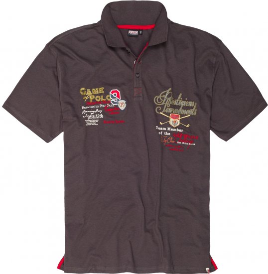 Adamo DURBAN Regular fit Polo Shirt Charocal - Polos - Polos homme grande taille