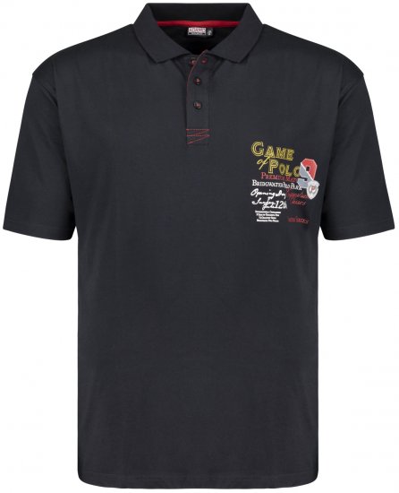 Adamo Perth Printed Polo Shirt Black - Polos - Polos homme grande taille
