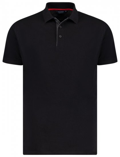 Adamo 139401 Polo Noir - Polos - Polos homme grande taille