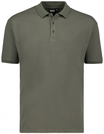 Adamo Stephan Waffelpique Poloshirt Olive Green - Polos - Polos homme grande taille
