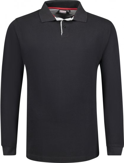 Adamo Peter Comfort fit Long sleeve Polo Black - Polos - Polos homme grande taille