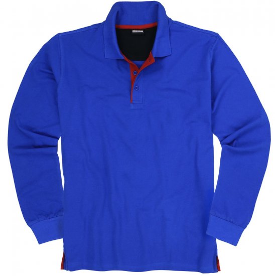 Adamo Peter Comfort fit Long sleeve Polo Blue - Polos - Polos homme grande taille