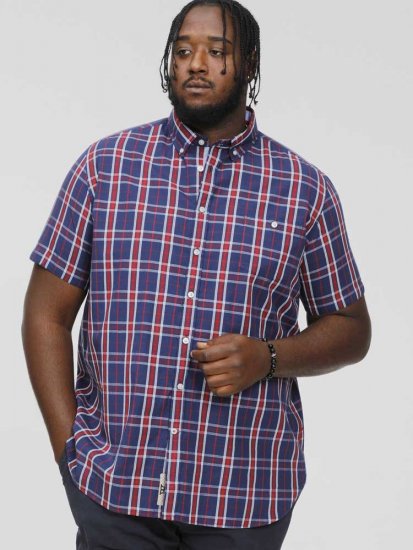 D555 ROYSTON S/S Shirt Navy - Chemises - Chemises Grandes Tailles Hommes