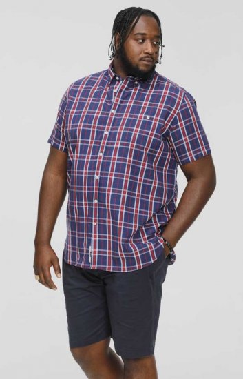 D555 ROYSTON S/S Shirt Navy - Chemises - Chemises Grandes Tailles Hommes