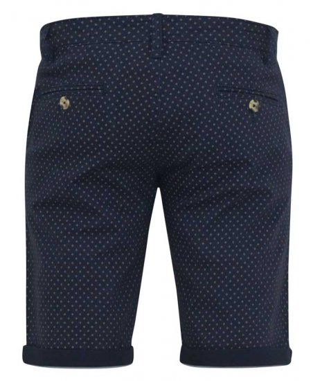 D555 DUDLEY AO Printed Stretch Chino Shorts Navy - Shorts - Shorts hommes grande taille