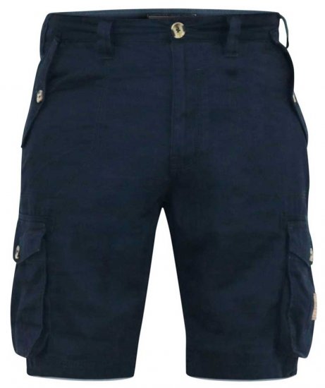 D555 RODNEY Cotton Cargo Shorts Navy - Shorts - Shorts hommes grande taille