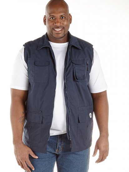 D555 Enzo Multi Pocket Waistcoat Navy - Sport & outdoor - Vêtements de sport grande taille 