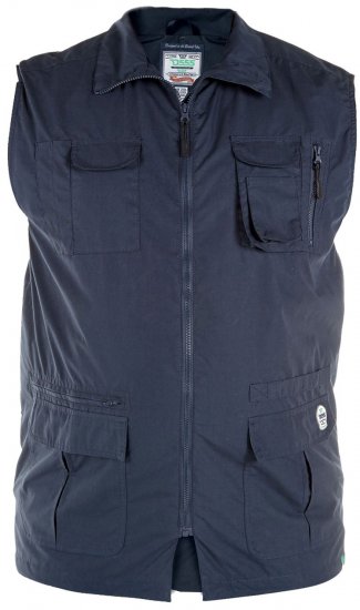 D555 Enzo Multi Pocket Waistcoat Navy - Sport & outdoor - Vêtements de sport grande taille 