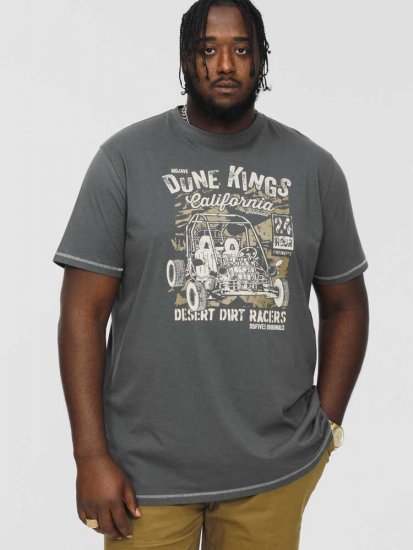 D555 BENNETT Dune Kings Buggy Printed Crew Neck T-Shirt Khaki - T-shirts - T-shirts Homme Grande Taille