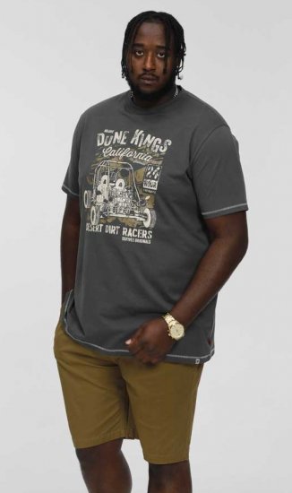 D555 BENNETT Dune Kings Buggy Printed Crew Neck T-Shirt Khaki - T-shirts - T-shirts Homme Grande Taille