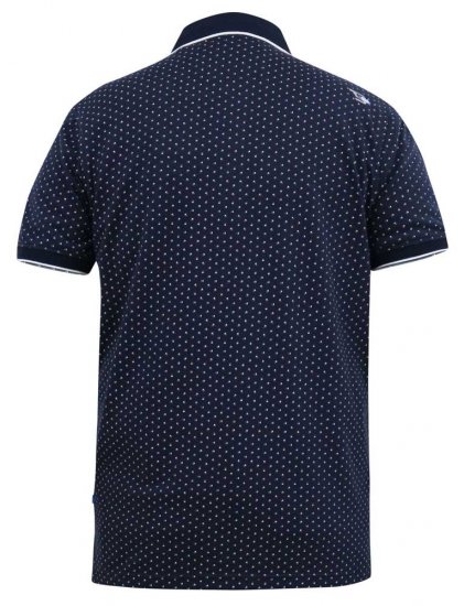 D555 DARWIN AO Printed Polo Shirt Navy - Polos - Polos homme grande taille