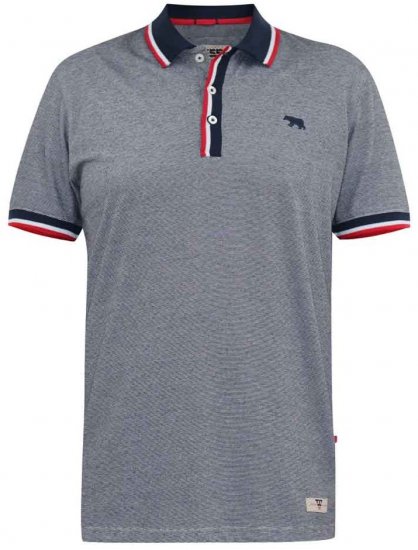 D555 BAYTON 2 Fine Stripe Jersey Polo Grey - Polos - Polos homme grande taille