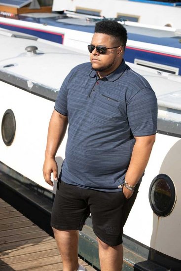 D555 FOXLEY Pique Reno Polo Navy - Polos - Polos homme grande taille