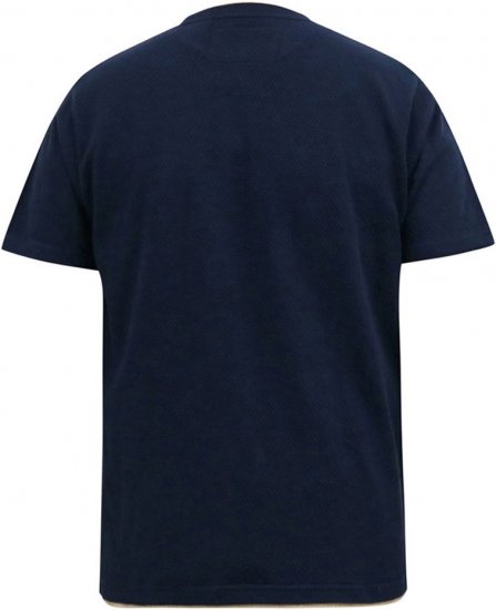 D555 SANDFORD Double Layer On Neck Ribs And Hem Waffle Textured T-Shirt Navy - T-shirts - T-shirts Homme Grande Taille