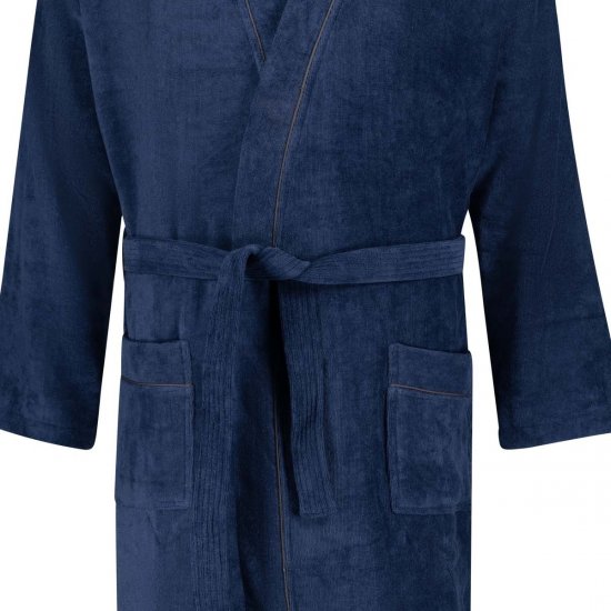 Adamo 149014 Peignoir en velours Bleu marine - Sous-vêtements & bain - Sous-vêtements Grande Taille