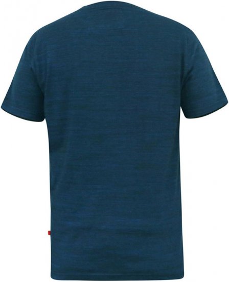D555 ORSTON Reno Fabric Crew Neck T-Shirt With Chest Embroidery Blue Reno - T-shirts - T-shirts Homme Grande Taille
