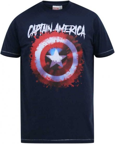 D555 ROGERS Official Captain America Printed T-Shirt Dark Navy - T-shirts - T-shirts Homme Grande Taille