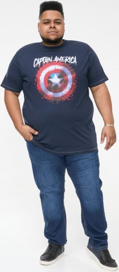 D555 ROGERS Official Captain America Printed T-Shirt Dark Navy - T-shirts - T-shirts Homme Grande Taille