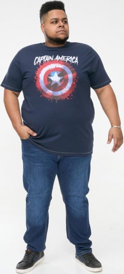 D555 ROGERS Official Captain America Printed T-Shirt Dark Navy - T-shirts - T-shirts Homme Grande Taille