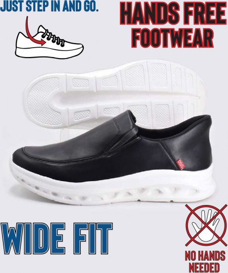 D555 Carlisle 2 Kingsize Hands Free Shoes Black - Chaussures homme 40-52 - 