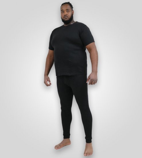 D555 Motherwell Thermal Short Sleeve T-Shirt Black - Sous-vêtements & bain - Sous-vêtements Grande Taille