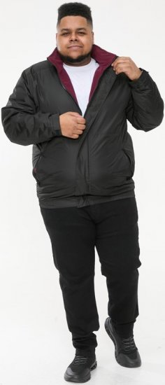 D555 Rudy Showerproof Fleece Lined Jacket With Packaway Hood - Black - Vestes - Vestes Homme Grandes Tailles