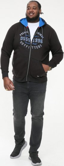 D555 LINGARD Full Zip Hoody With Original Chest Print Black - Sweatshirts & hoodies - Sweatshirts/Hoodies grande taille homme