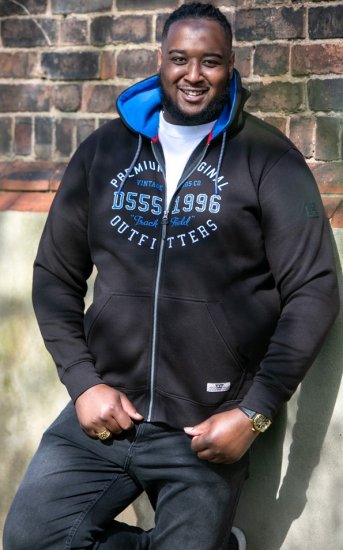 D555 LINGARD Full Zip Hoody With Original Chest Print Black - Sweatshirts & hoodies - Sweatshirts/Hoodies grande taille homme
