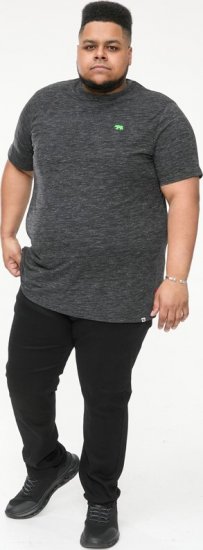 D555 ORSTON Reno Fabric Crew Neck T-Shirt With Chest Embroidery Black Reno - T-shirts - T-shirts Homme Grande Taille