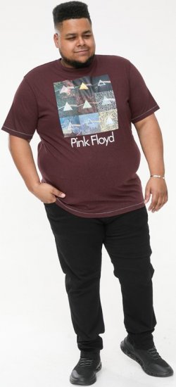 D555 DIVISION Official Pink Floyd Printed T-Shirt Burgundy - T-shirts - T-shirts Homme Grande Taille