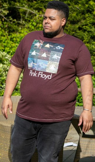 D555 DIVISION Official Pink Floyd Printed T-Shirt Burgundy - T-shirts - T-shirts Homme Grande Taille