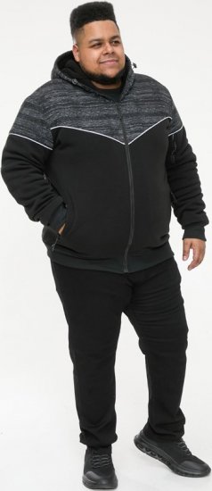 D555 HENNESSEY Zip Through Hoody With Sherpa Lining Black - Sweatshirts & hoodies - Sweatshirts/Hoodies grande taille homme