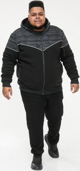 D555 HENNESSEY Zip Through Hoody With Sherpa Lining Black - Sweatshirts & hoodies - Sweatshirts/Hoodies grande taille homme