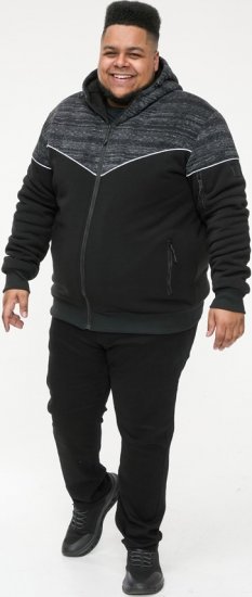 D555 HENNESSEY Zip Through Hoody With Sherpa Lining Black - Sweatshirts & hoodies - Sweatshirts/Hoodies grande taille homme