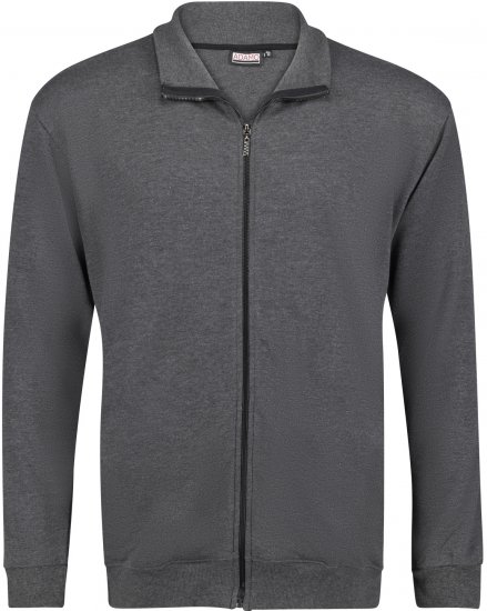 Adamo Athen Sweat Jacket with Full Zipper Charcoal - Sweatshirts & Hoodies - Sweatshirts/Hoodies grande taille homme