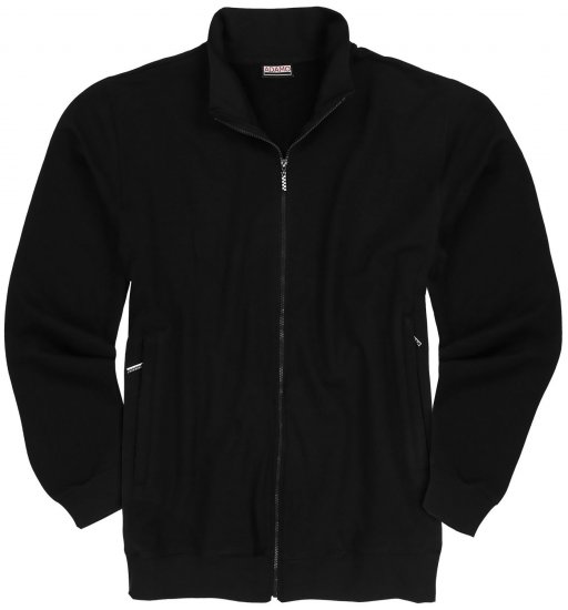 Adamo Athen Sweat Jacket with Full Zipper Black - Sweatshirts & hoodies - Sweatshirts/Hoodies grande taille homme