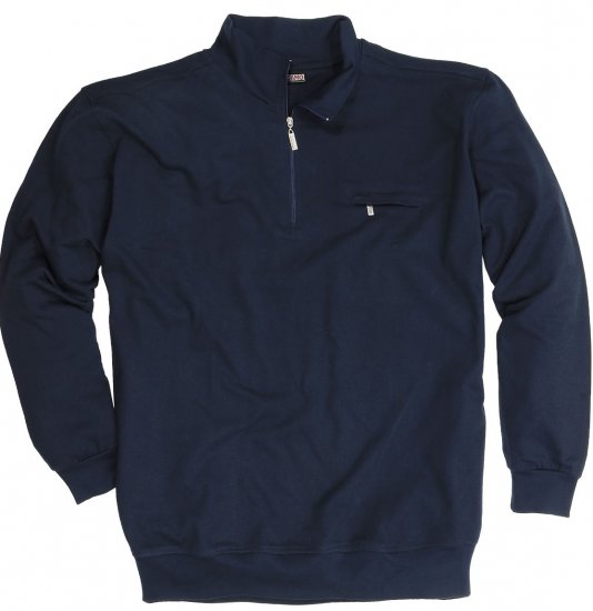 Adamo Athen Sweatshirt Half Zipper Navy - Sweatshirts & hoodies - Sweatshirts/Hoodies grande taille homme