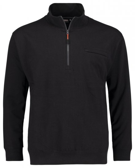 Adamo 159305 Sweat-shirt col montant zippé Noir - Sweatshirts & hoodies - Sweatshirts/Hoodies grande taille homme