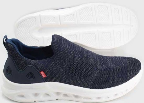 D555 Blyth 2 Kingsize Hands Free Shoes With Knitted Top Navy - Chaussures homme 40-52 - 