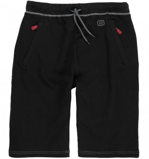 Adamo Moritz Sweatshorts Black - Pantalons/shorts de survêtement - Survêtement/jogging grandes tailles
